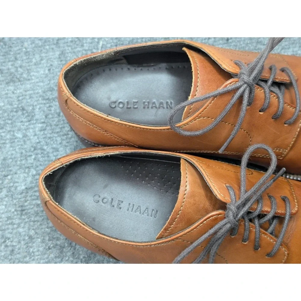 Cole Haan Benton II Brown Leather Cap‎ Toe Dress Shoes C24120 Men's 8 M